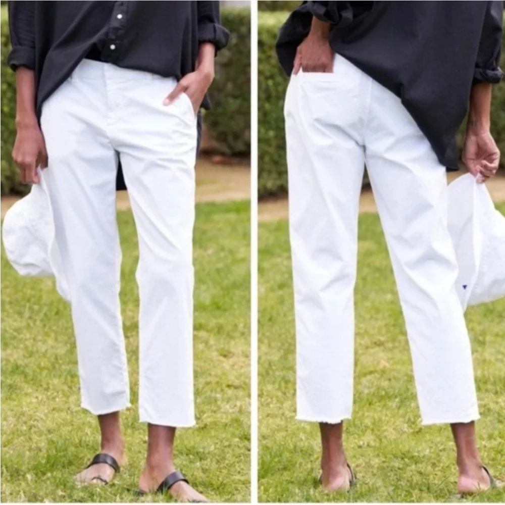 Frank & Eileen Wicklow The Italian Chino Performance Twill in White Pants Size 8 - Picture 2 of 15